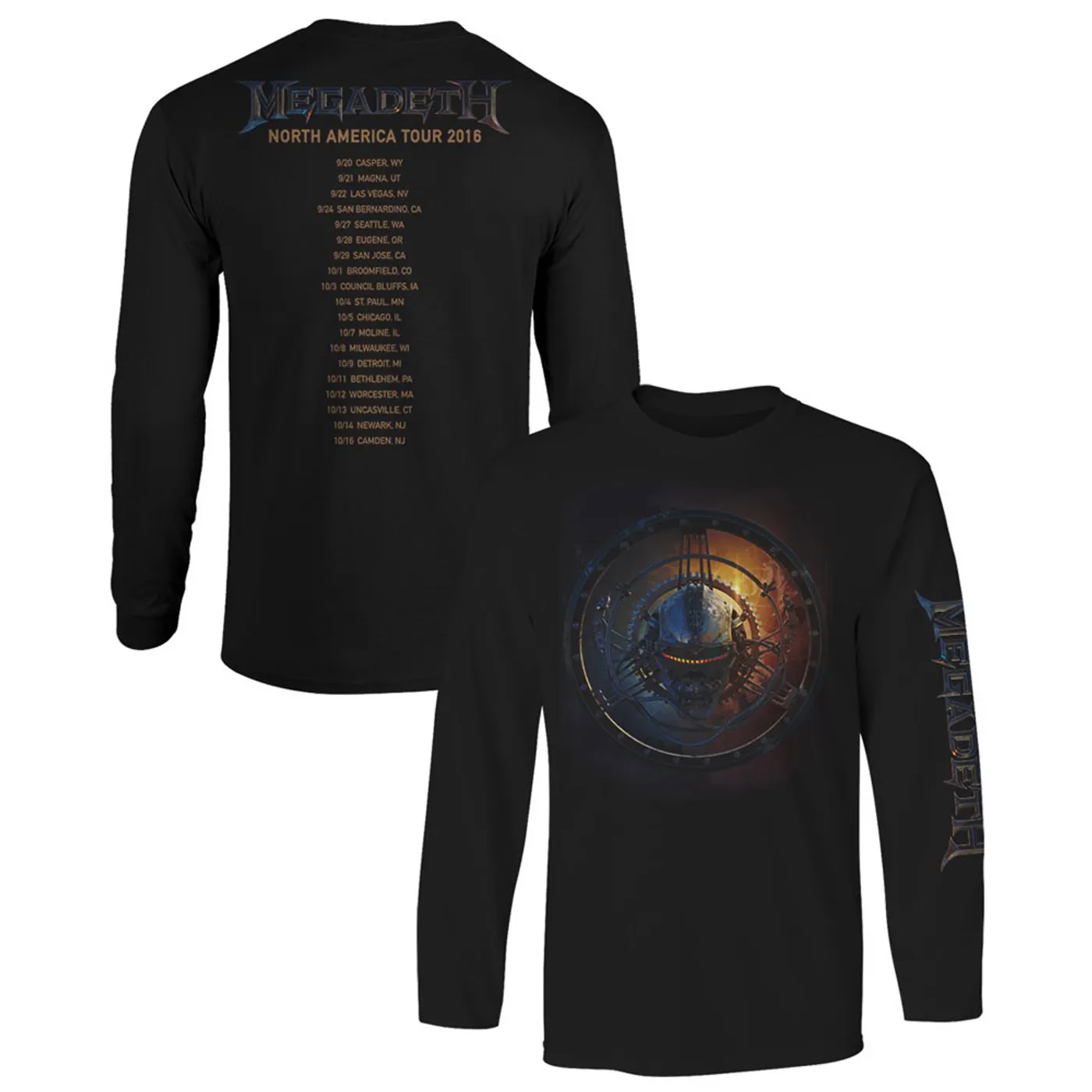 Megadeth US Tour 2016 Itin Long Sleeve