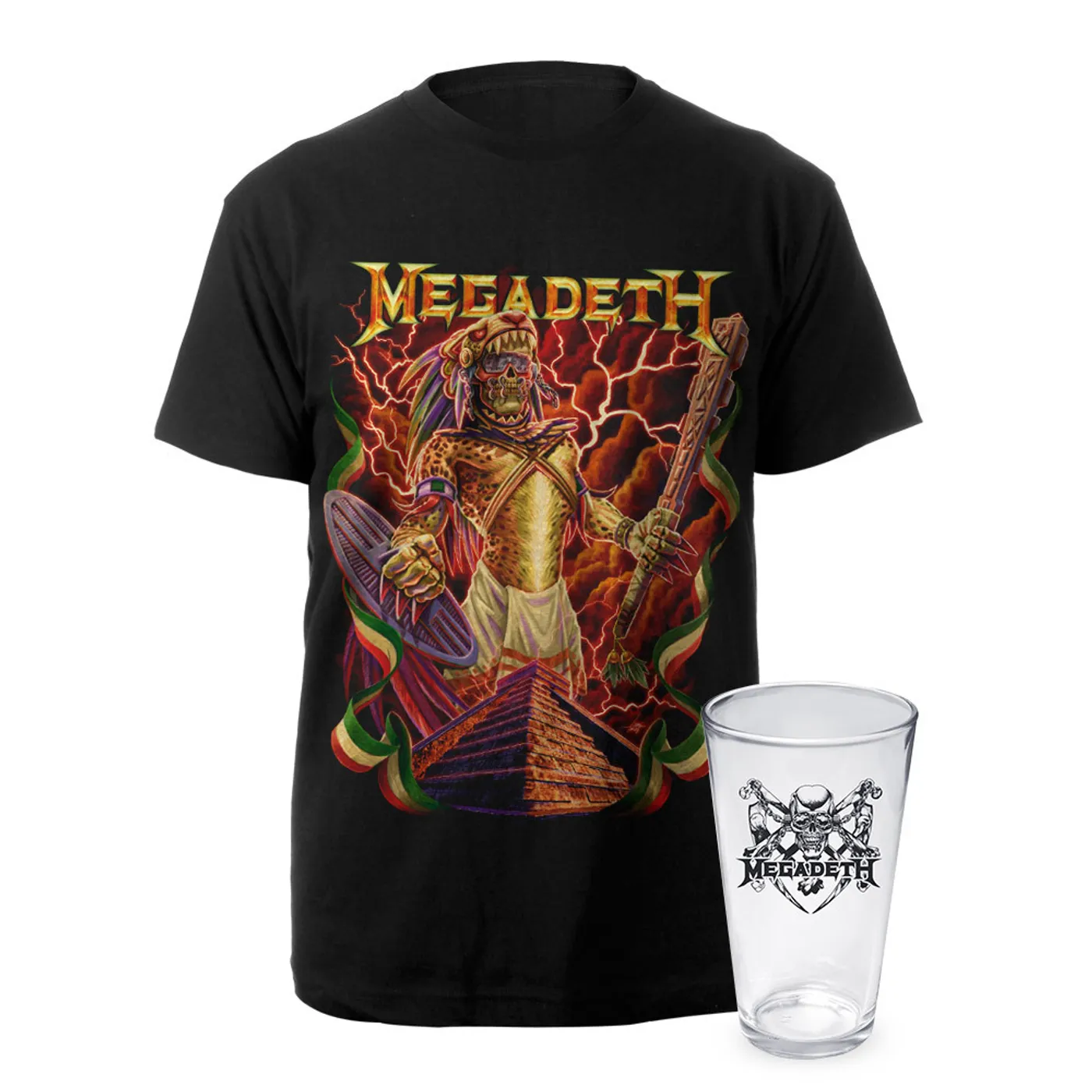 Aztec Vic Megadeth Tee & Pint Glass Bundle Special - $19.95
