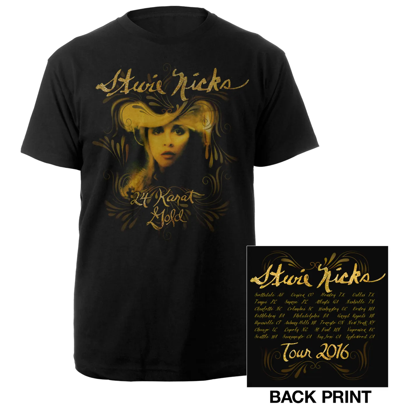Stevie Nicks 24 Karat Gold Album Cover Tour Tee*