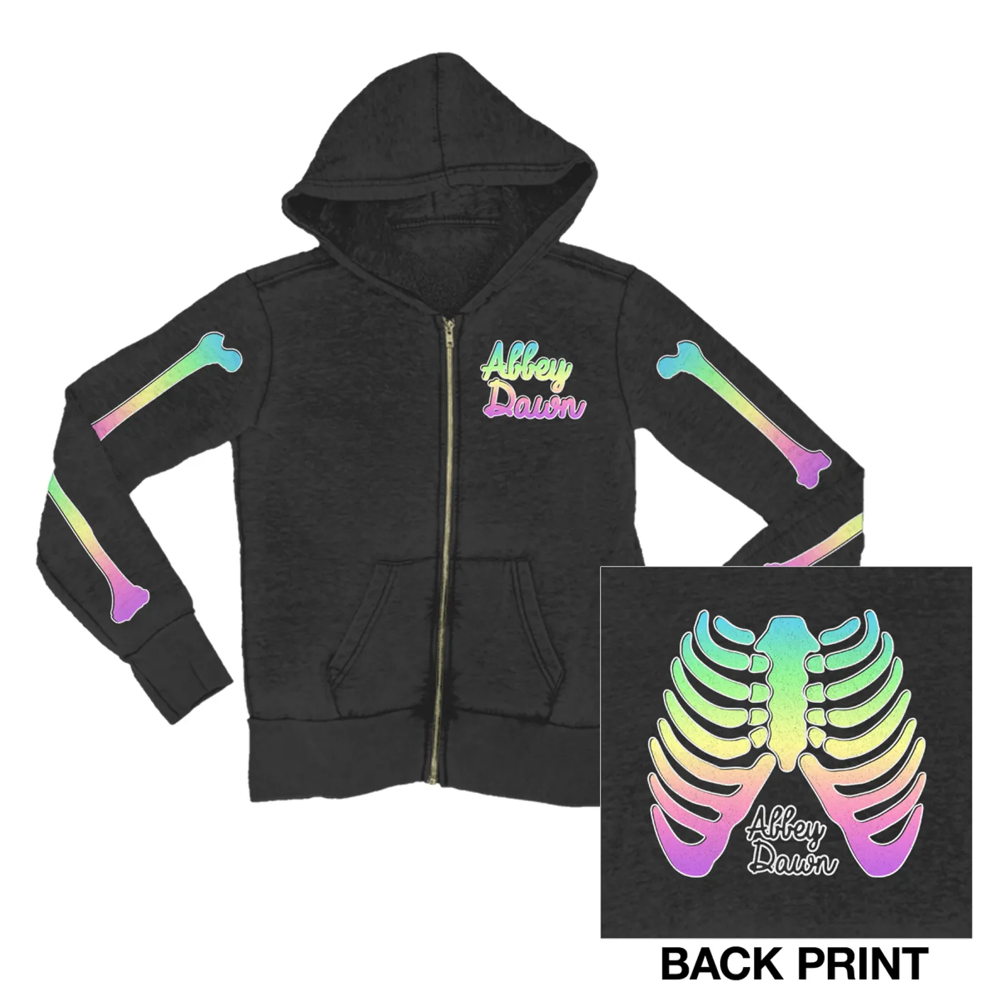 Avril Lavigne Rainbow Rib Zip Hoodie