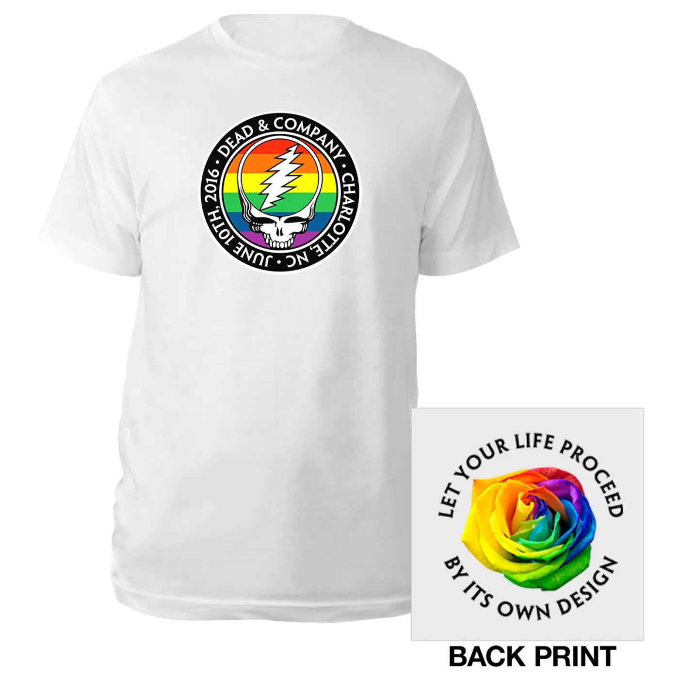 Dead & Company Rainbow Stealie Charlotte Event Tee for Chartiy