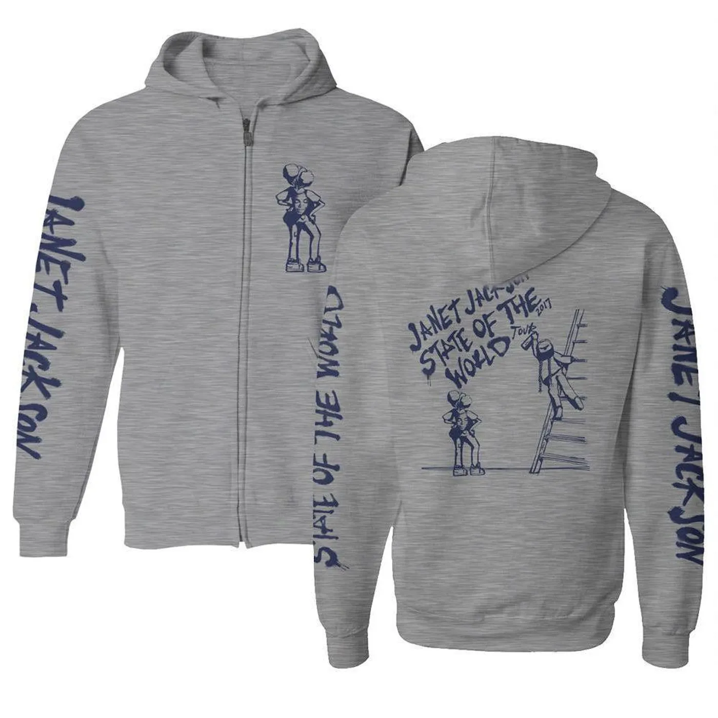 Janet Jackson State Of The World 2017 Tour Zip Hoodie