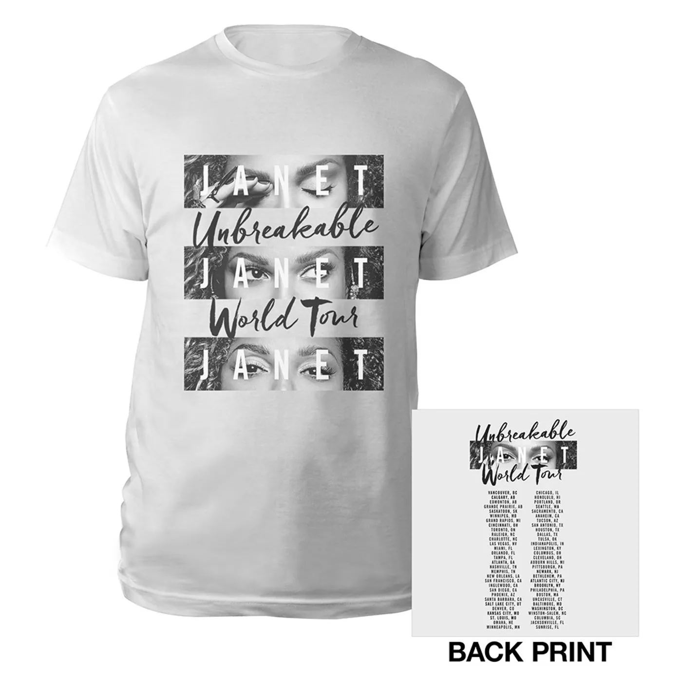 トップス Janet Jackson Unbreakable tour tee New Janet Jackson Unbreakable Concert World Tour Gray White