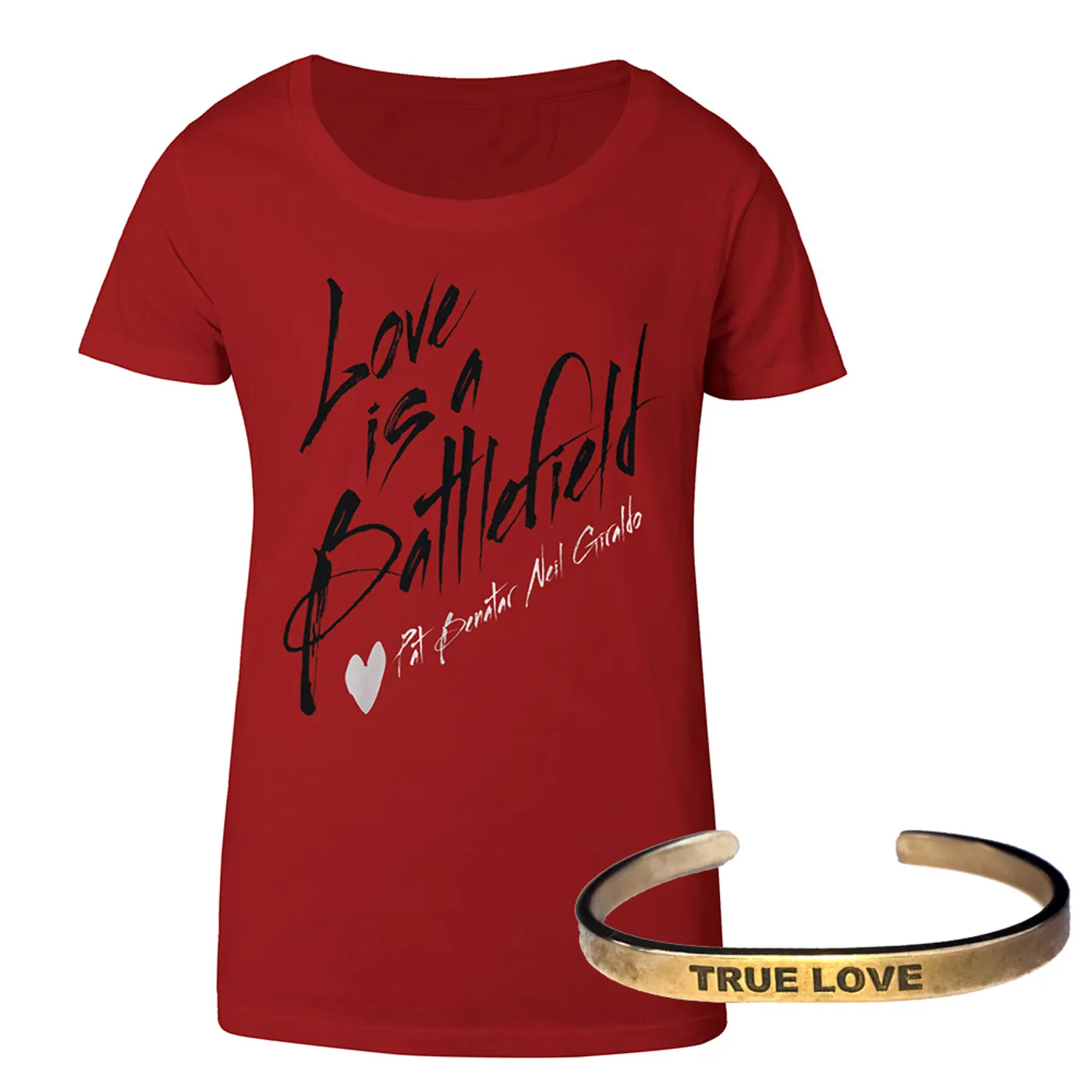 Pat Benatar Ladies Battlefield Tee & True Love braceletWas:59.95