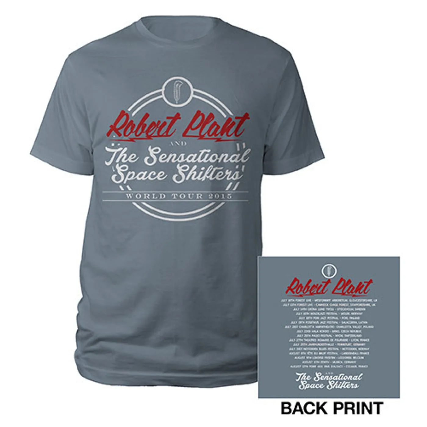 Robert Plant Logo Tour/Itin 2015 T-shirt