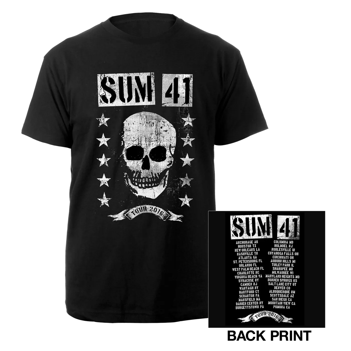 Sum 41 Grinning Skull Tour 2016 Tee