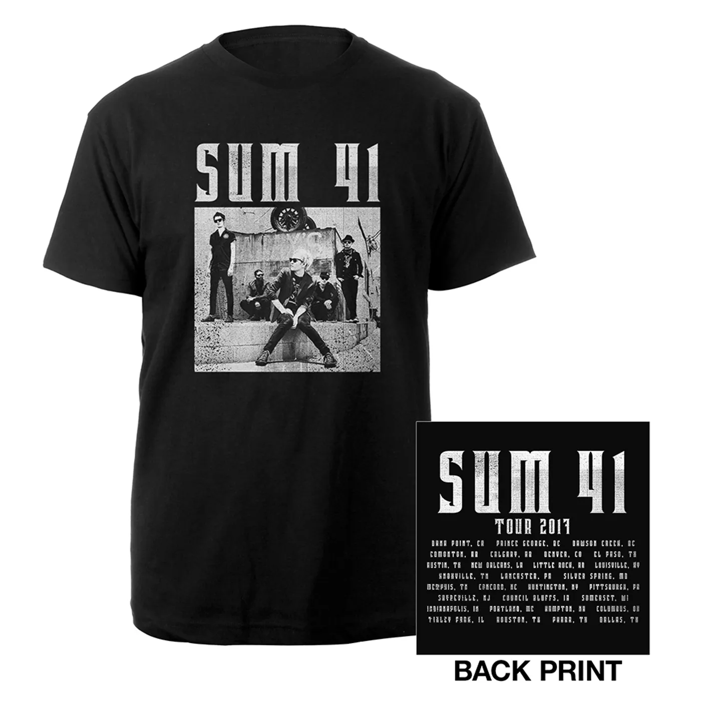 Sum 41 Black and White Photo Tee