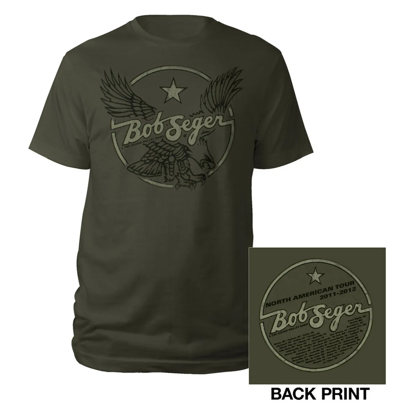 Bob Seger & The Silver Bullet Band Green Eagle Tee