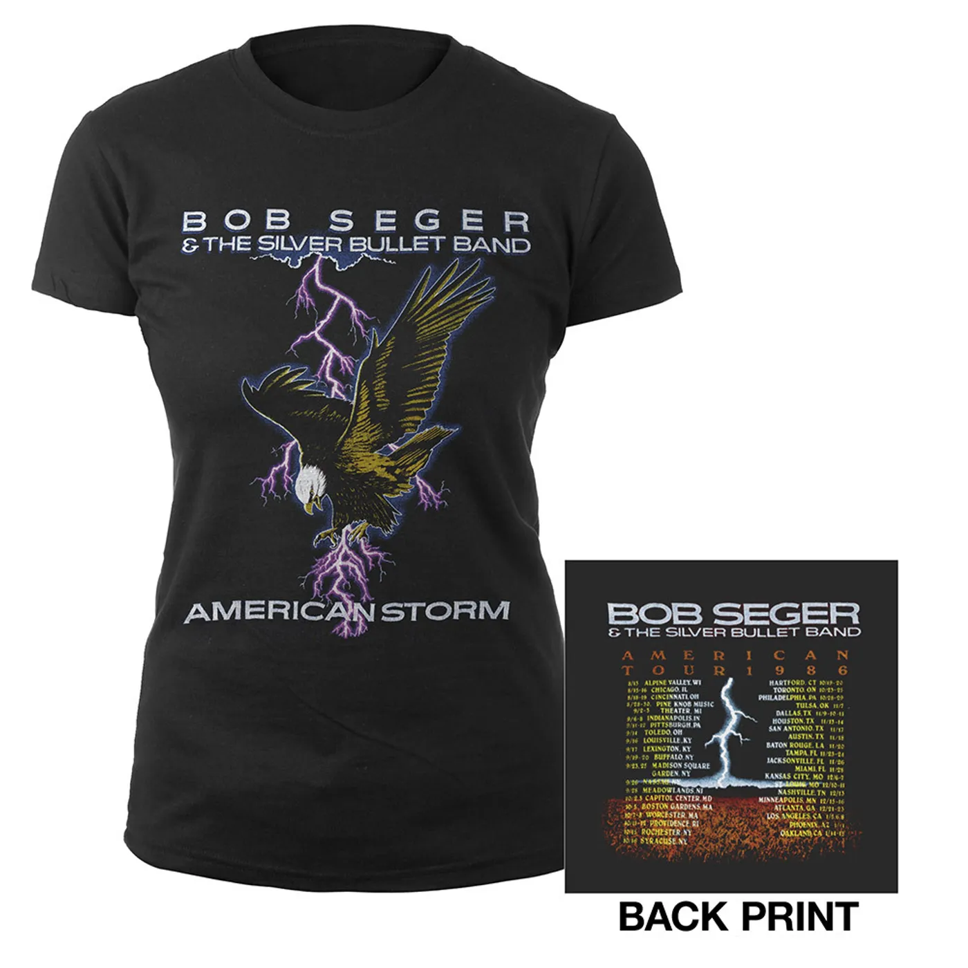 Bob Seger & The Silver Bullet Band American Storm Tour Women's Shirt