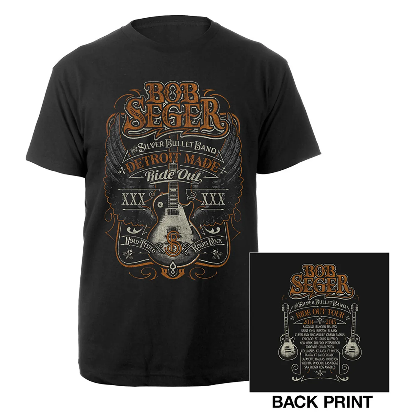 Bob Seger & The Silver Bullet Band Detroit Made Ride Out Tour Shirt