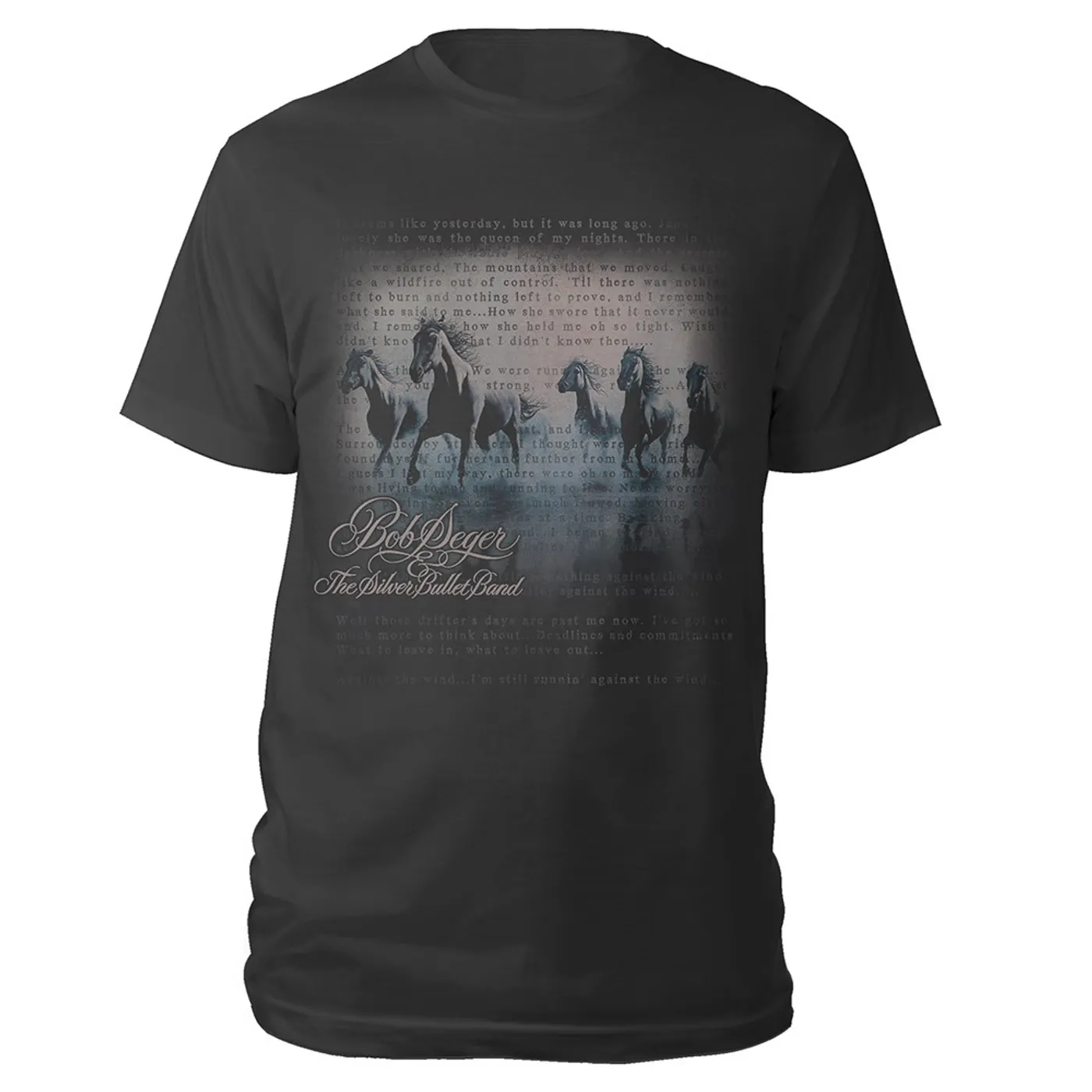 Bob Seger & The Silver Bullet Band Against The Wind Classic Lyric Tee