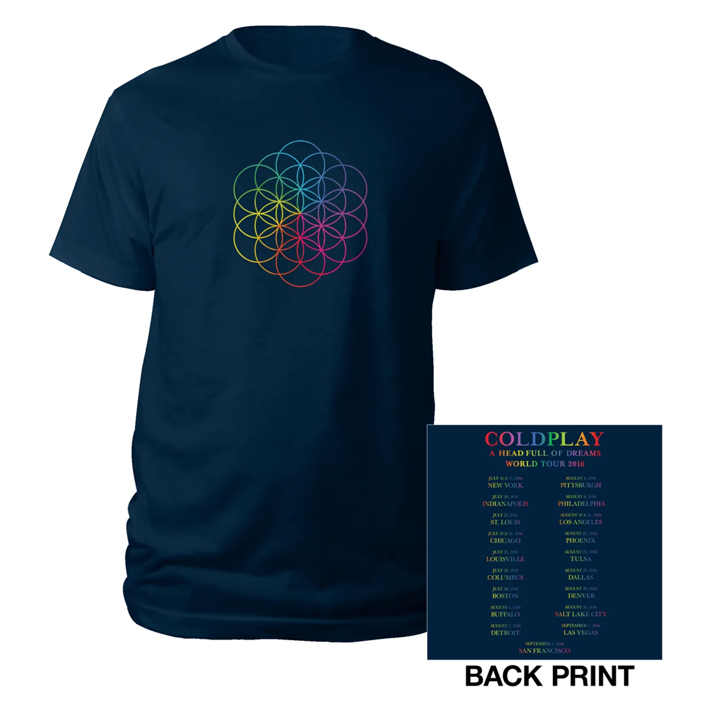 Coldplay Flower Of Life North American Tour T-Shirt*