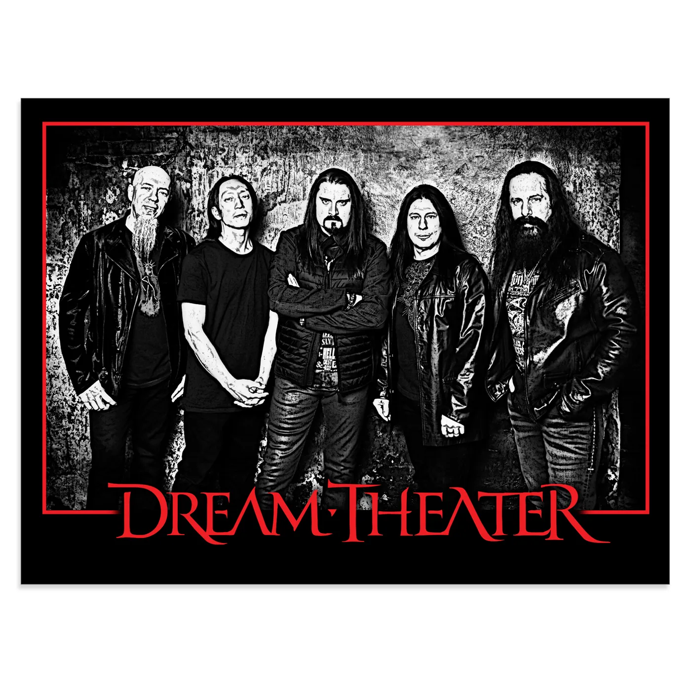 Dream Theater Band Photo Red And Black Poster