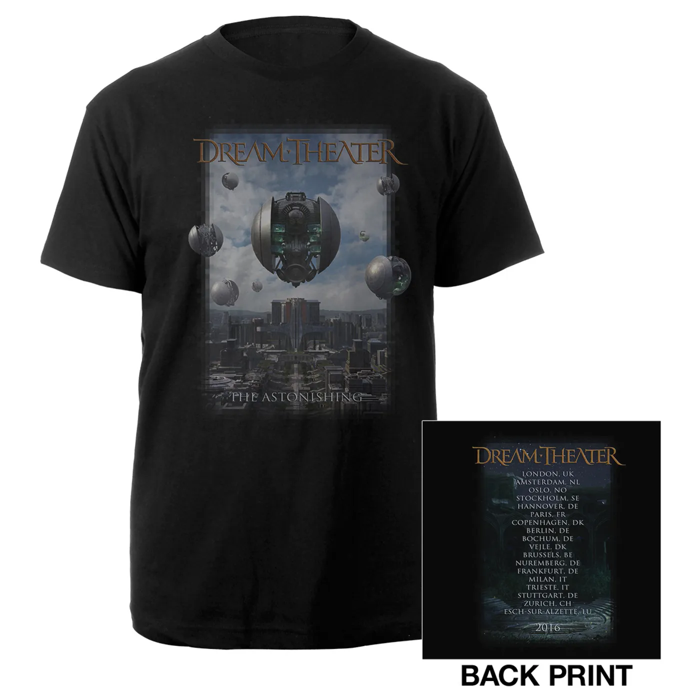 Dream Theater The Astonishing Album Cover 2016 Euro Tour Tee