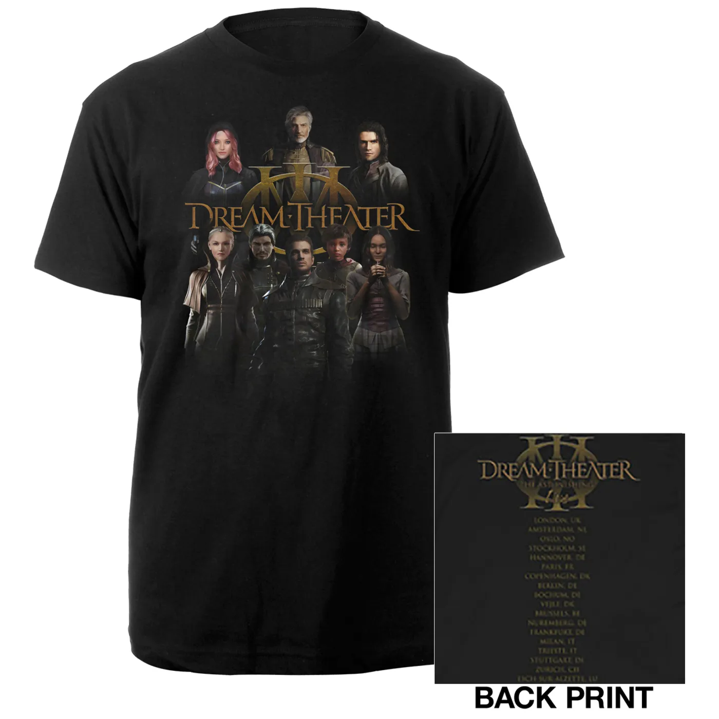 Dream Theater The Astonishing Characters 2016 Euro Tour Tee