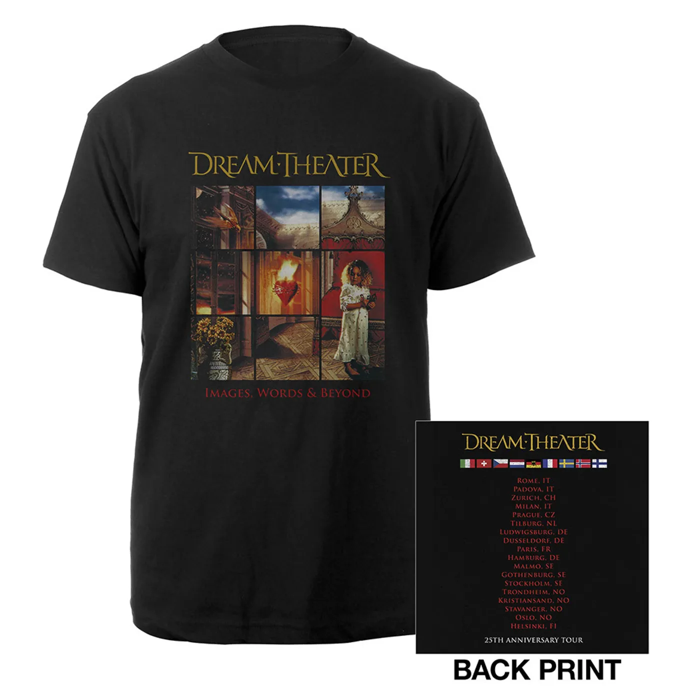 Dream Theater Images and Words 25th Anniversary 2017 EU Tour Tee