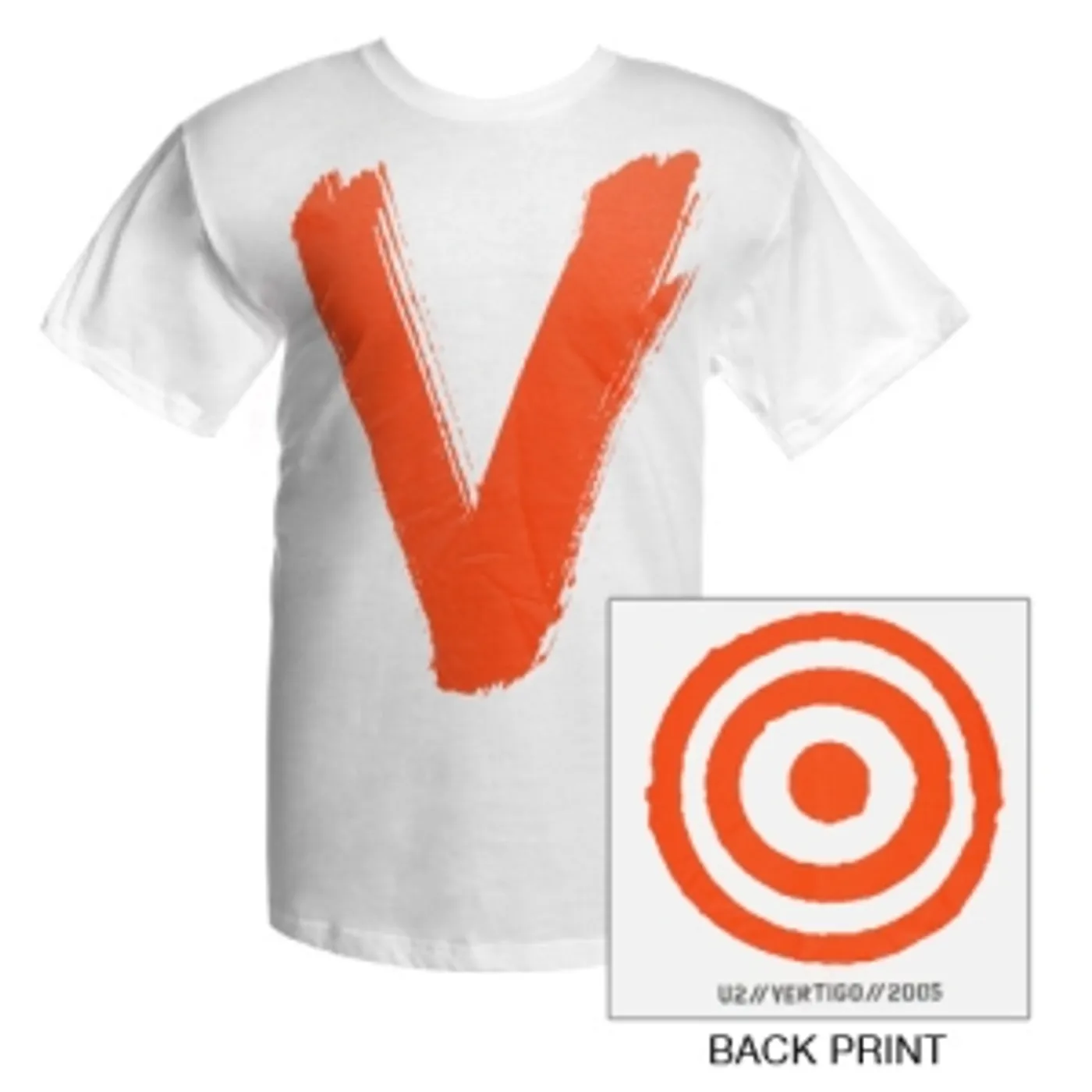 U2 Mens White V Logo Shirt