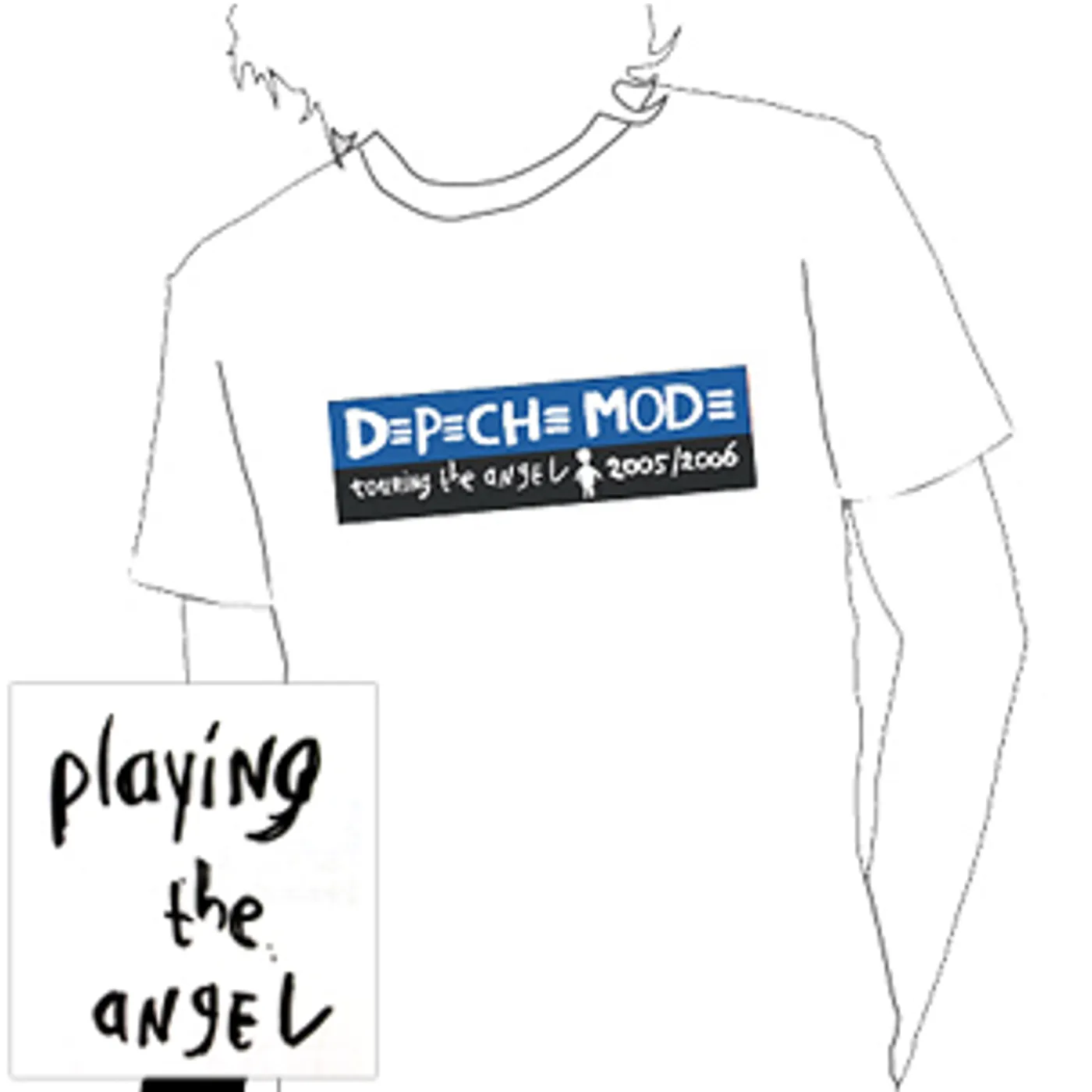 Depeche Mode - White Strip Logo T-Shirt