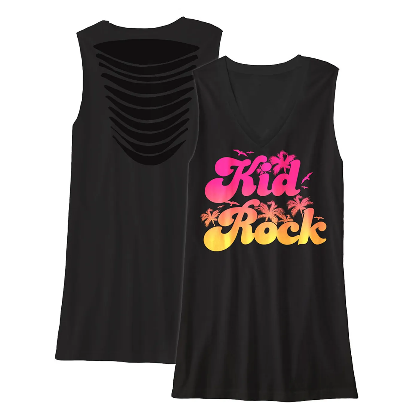Kid Rock Sunset Ladies V Neck Tank Top