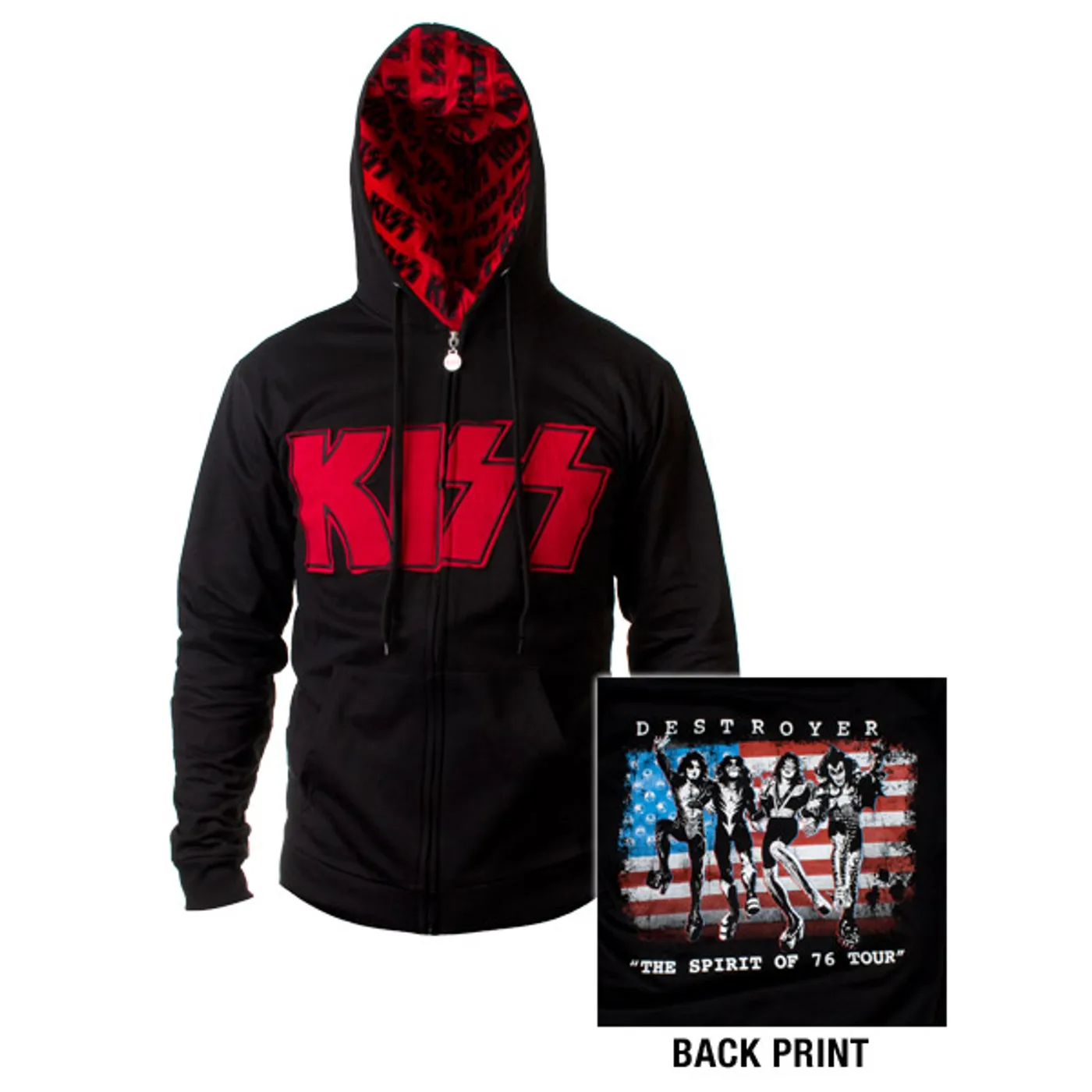 The Spirit Of '76 KISS Destroyer Zip Up Hooded Sweatshirt