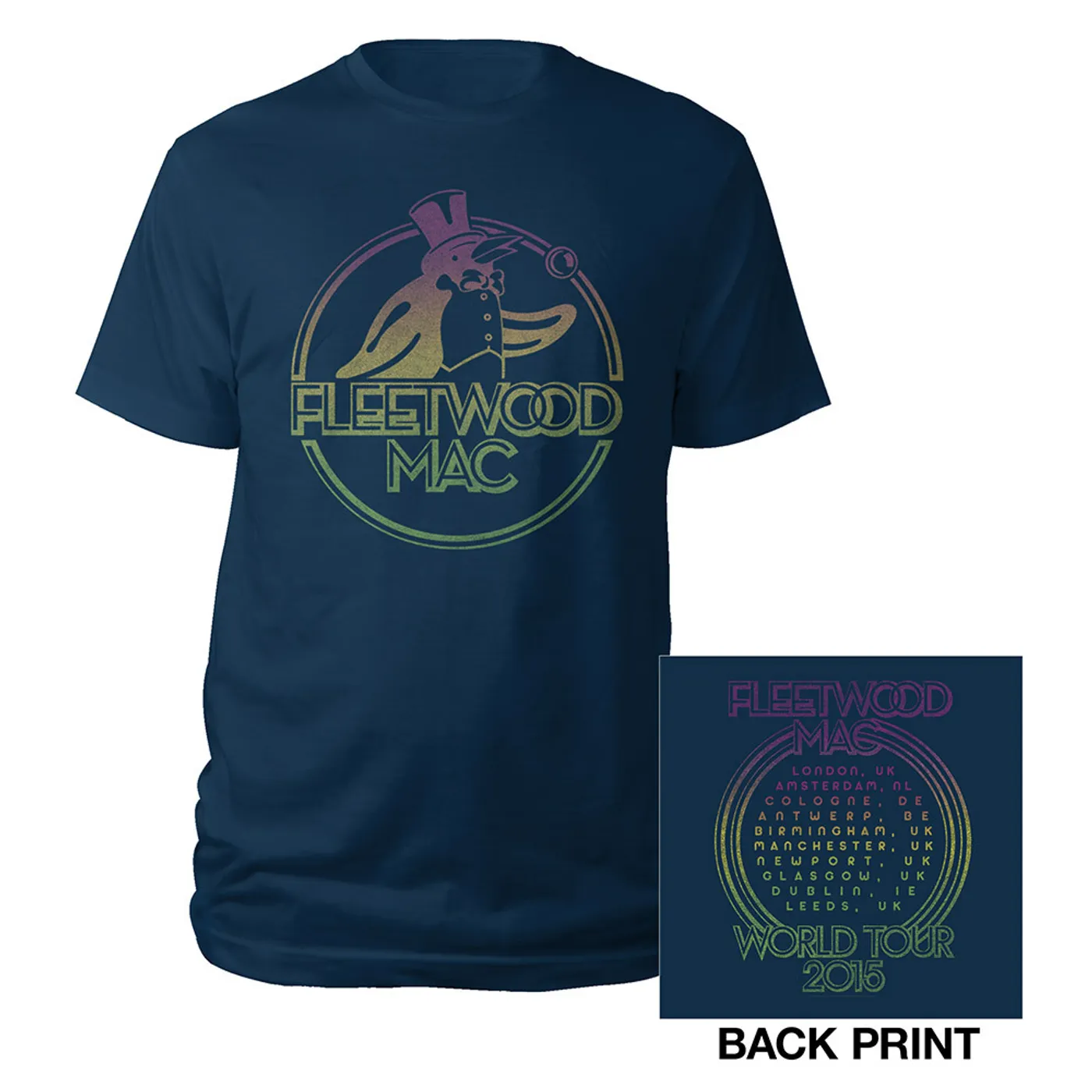 Fleetwood Mac 2015 On With The Show Tour Penguin/Itin Navy T-shirt