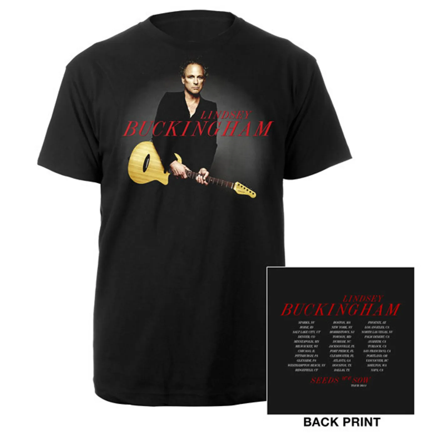 Lindsey Buckingham Official 2011 Seeds We Sow Tour Tee