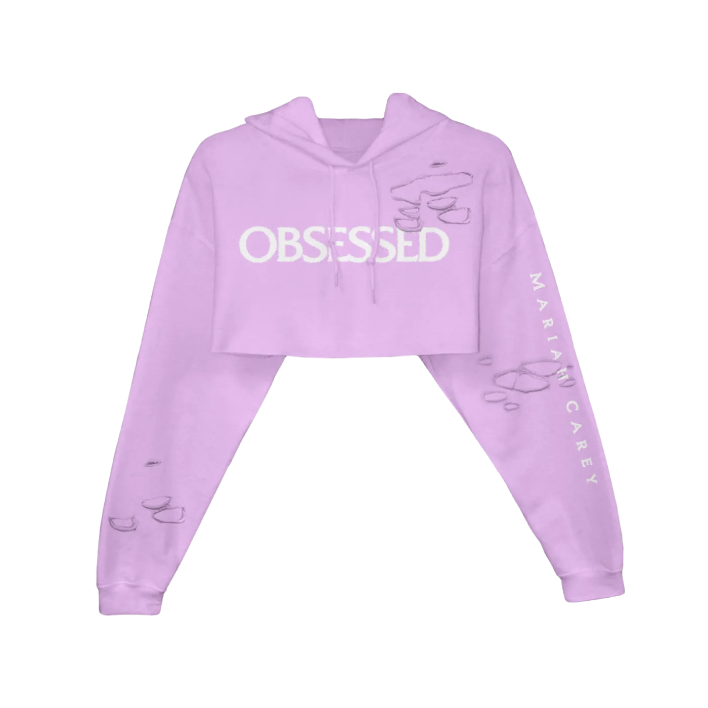 Mariah Carey Obsessed Crop Hoodie - Lilac