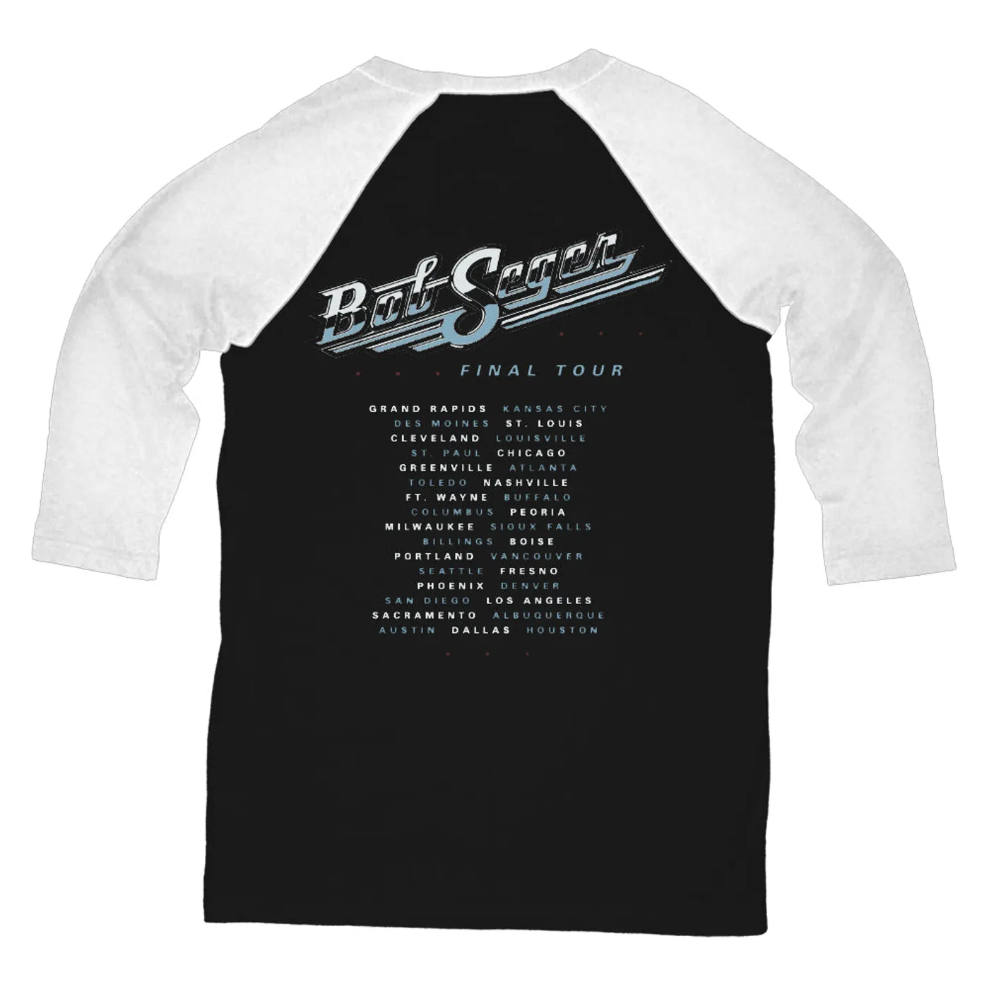Bob Seger & The Silver Bullet Band Motorcycle Eagle Raglan Tour Tee