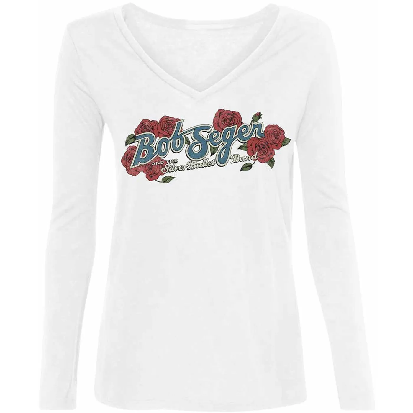 Bob Seger & The Silver Bullet Band Roses Ladies Long Sleeve Tee
