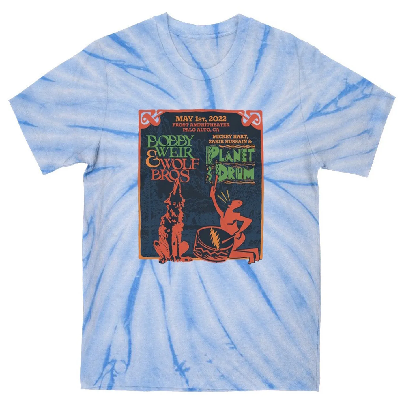 Bob Weir Bobby Weir & Wolf Bros Frost Amphitheater Event Tie Dye Tee