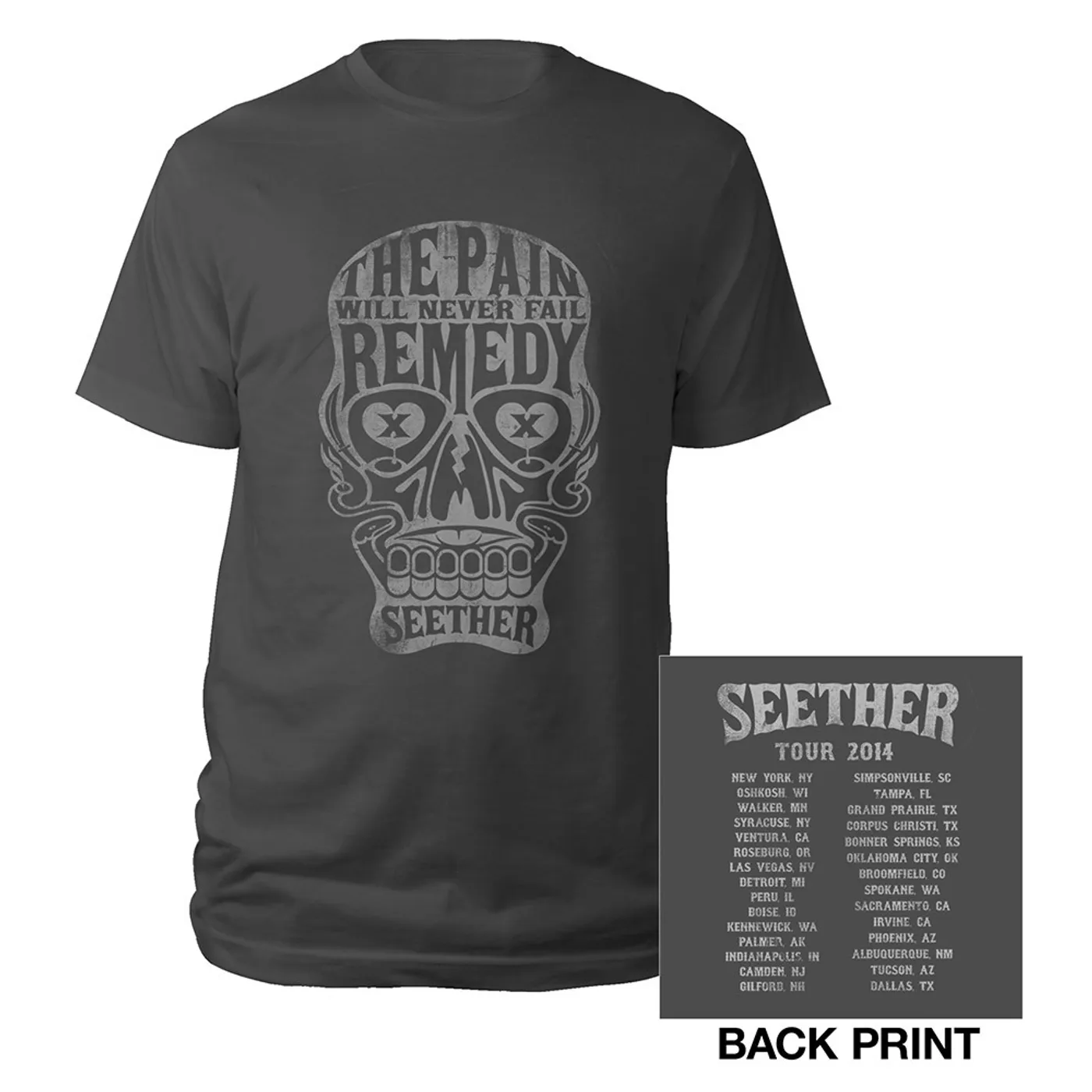Seether Sugar Skull Itinerary Tee
