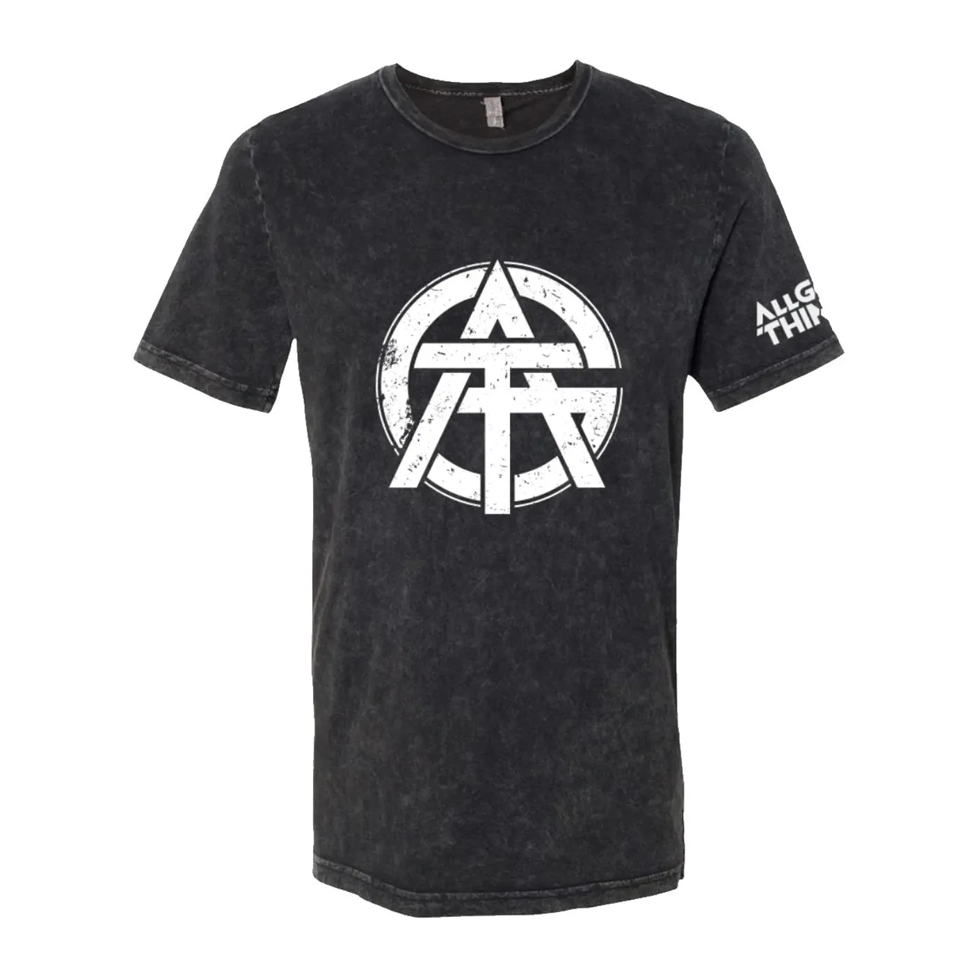 ALL GOOD THINGS - ACID WASH BLACK AND WHITE LOGO TEE