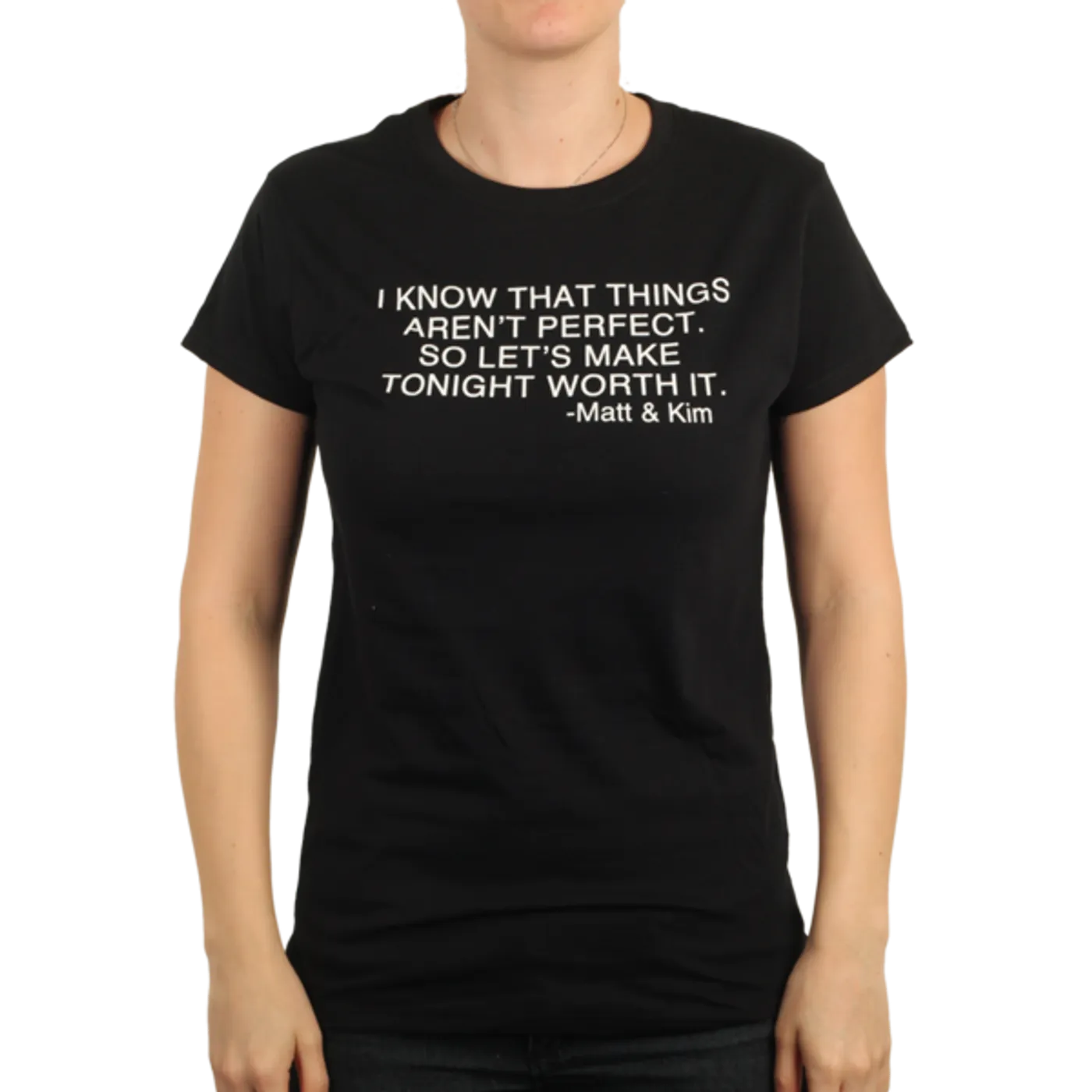 Matt and Kim Womens Now Lyric Black Tee