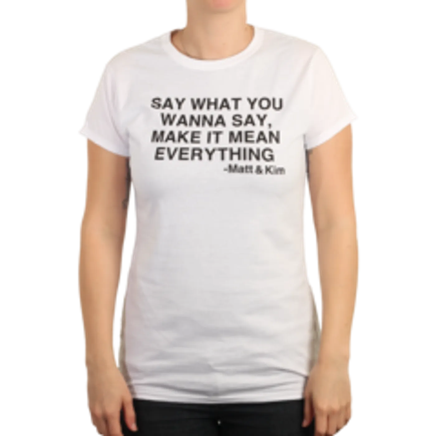 Matt and Kim Womens Lets Go Lyric White Tee