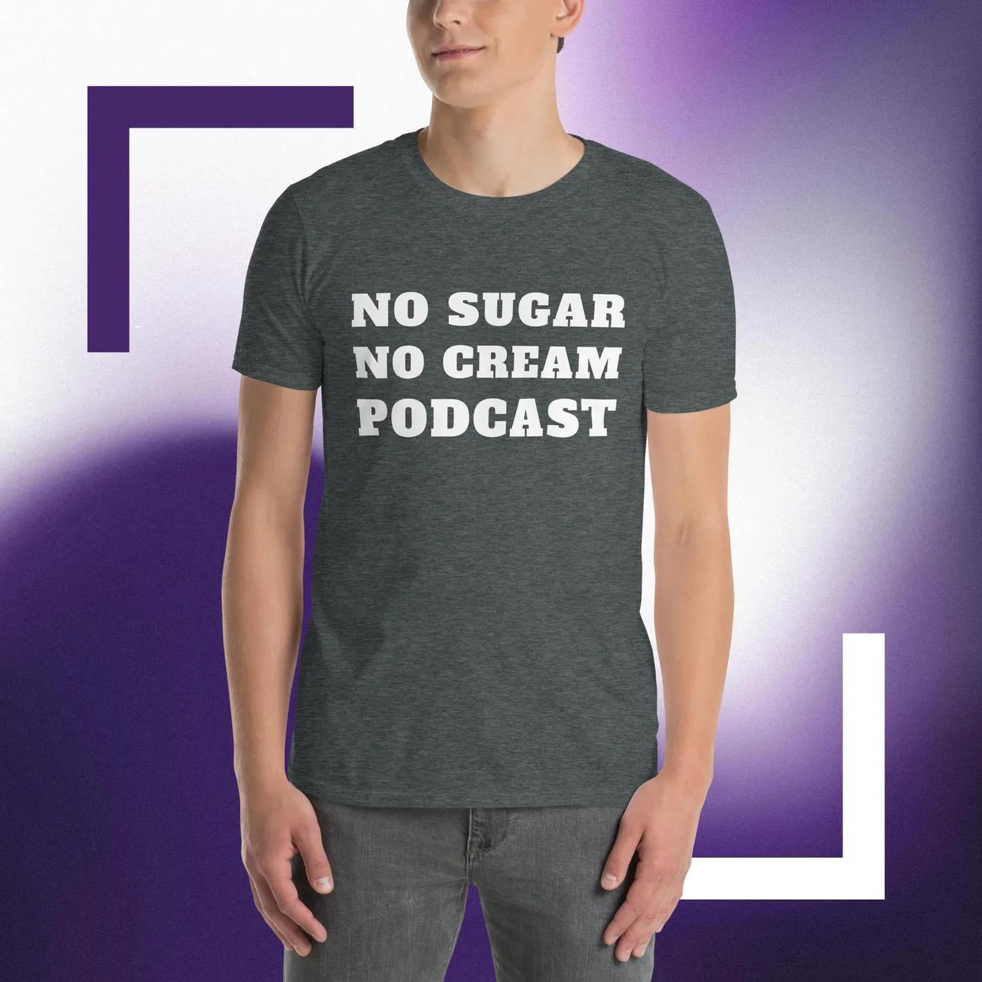 Tim Wolf No Sugar No Cream Podcast T-Shirt (A)