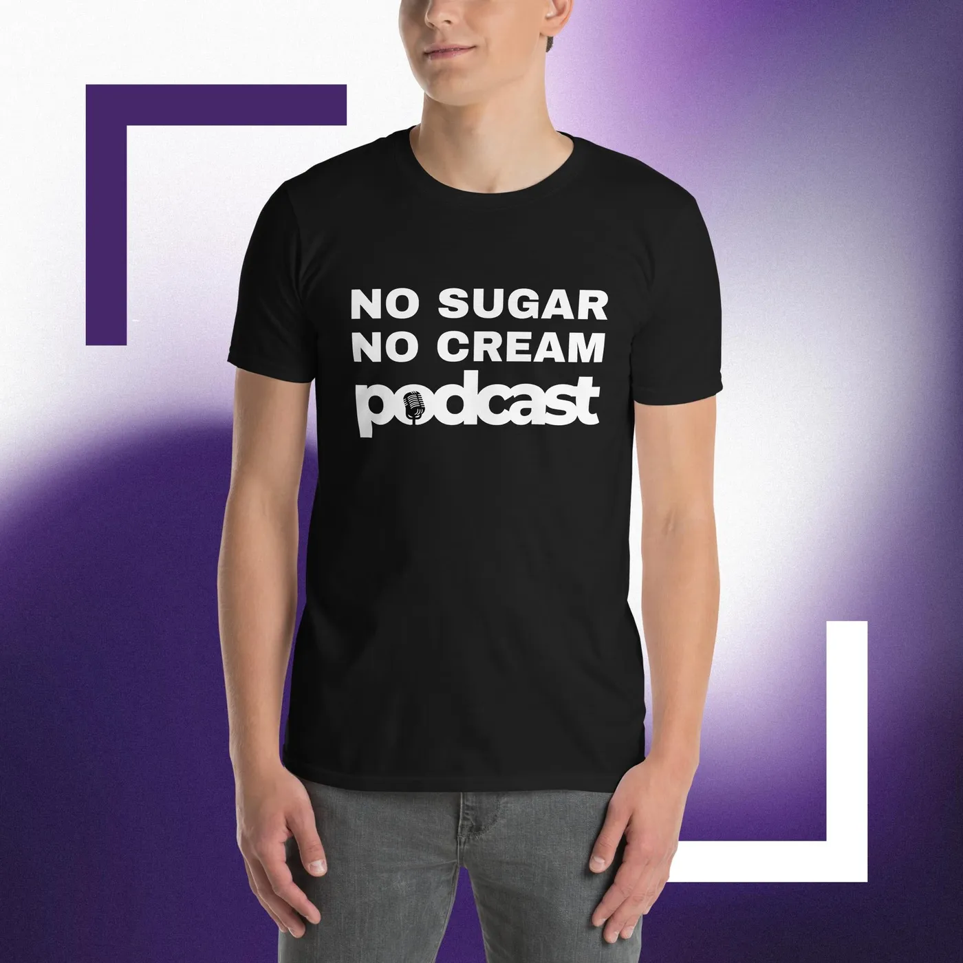 Tim Wolf No Sugar No Cream Podcast T-Shirt (C)