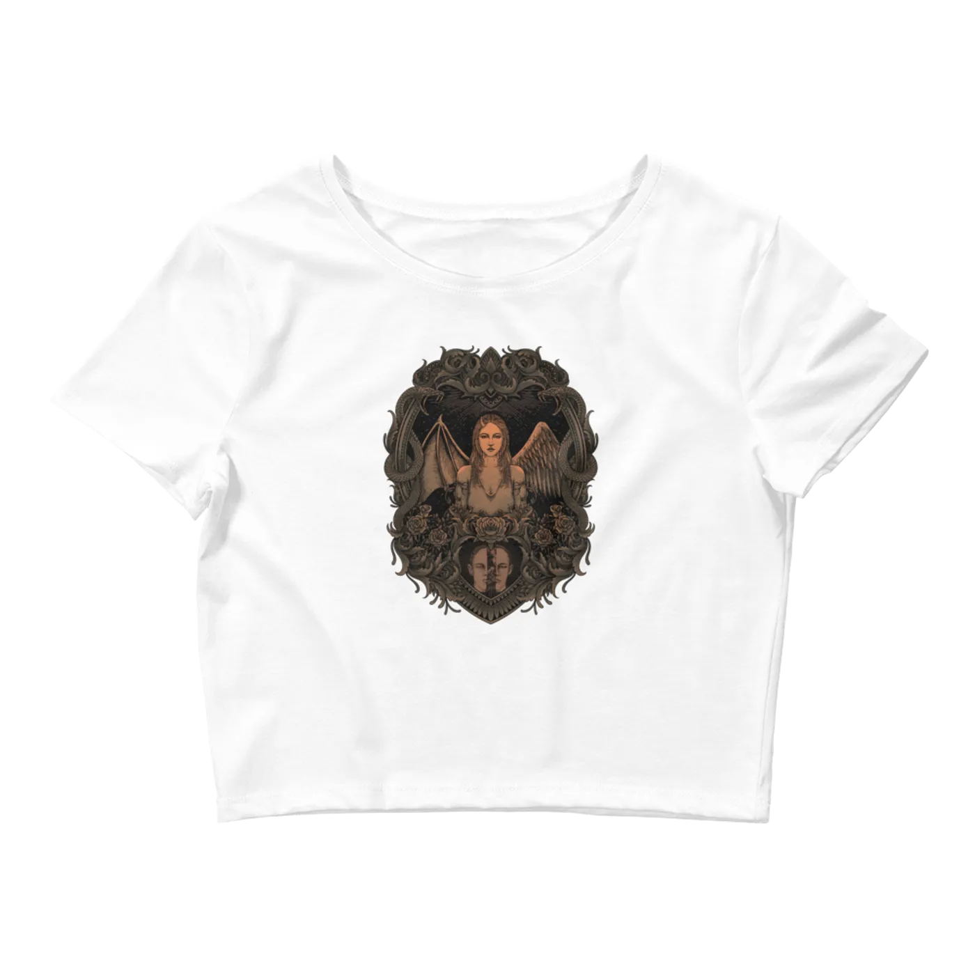 John Wiebe Crazy Angel Women's Cropped T-Shirt