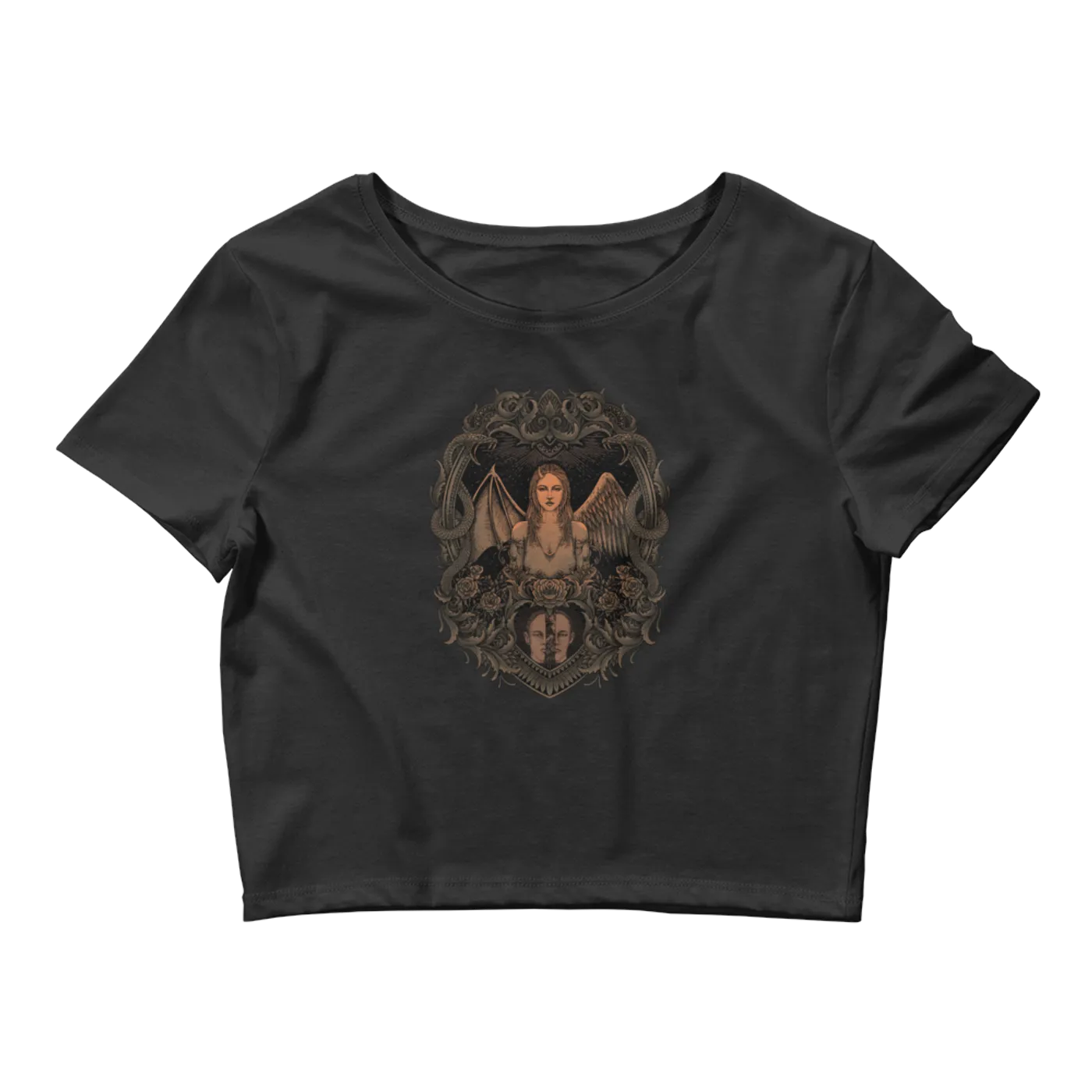John Wiebe Crazy Angel Women's Cropped T-Shirt
