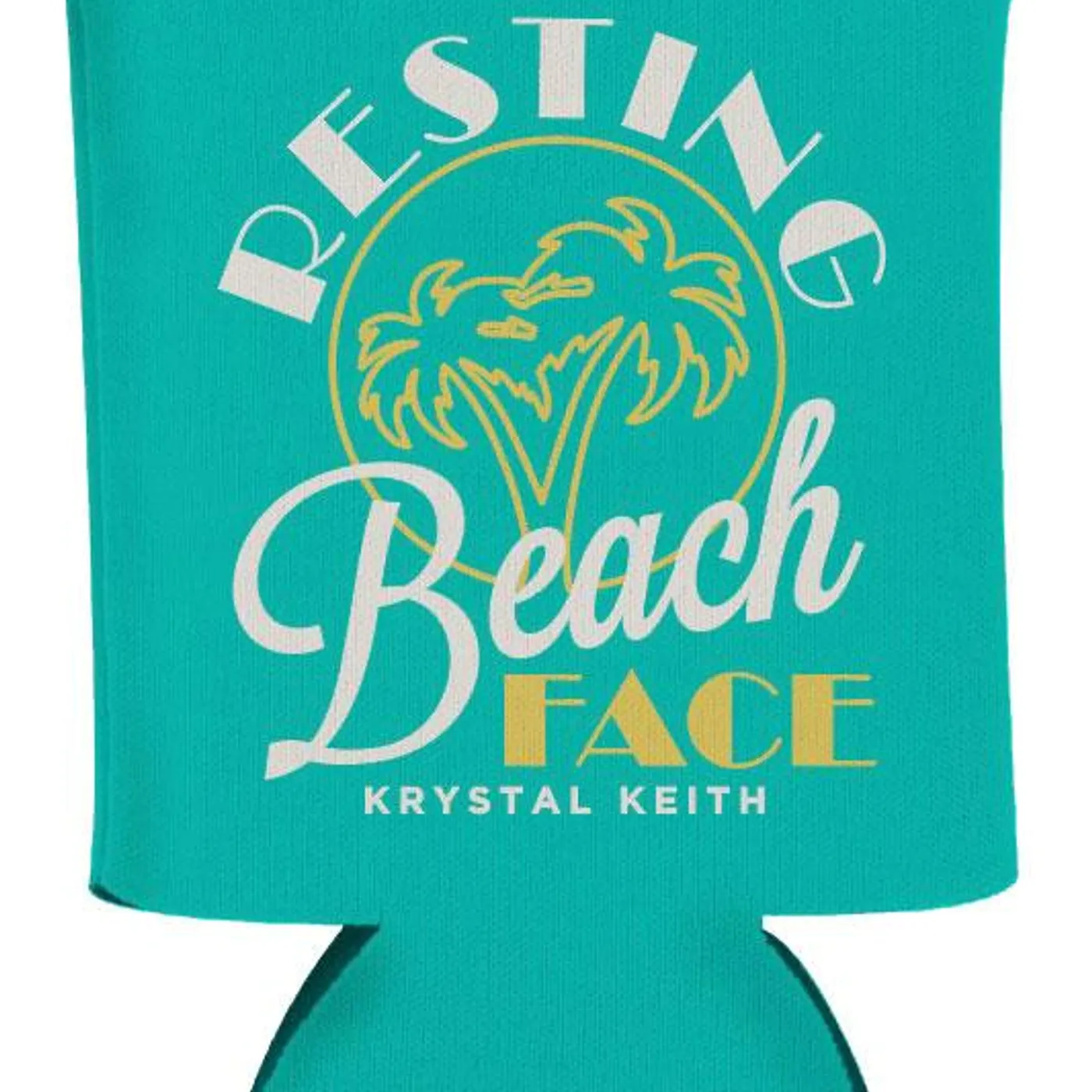 Krystal Keith Resting Beach Face Can Cooler - Teal