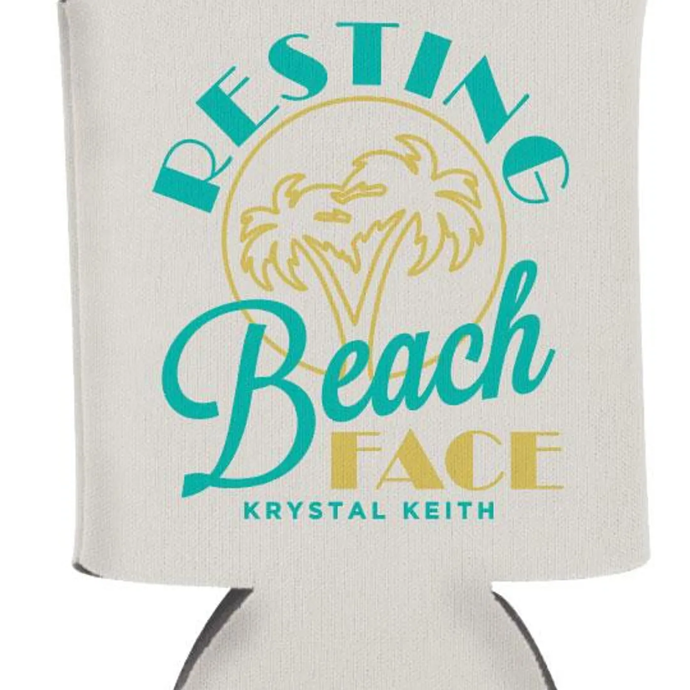 Krystal Keith Resting Beach Face Can Cooler - White