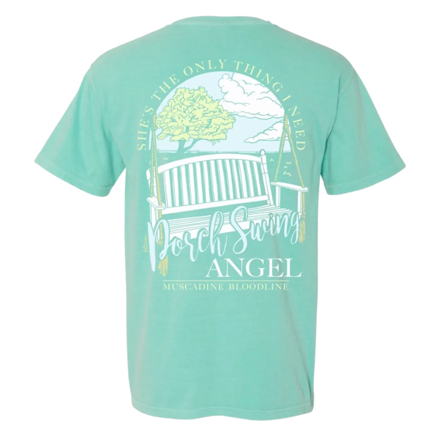 Muscadine Bloodline Chalky Mint Porch Swing Angel Tee