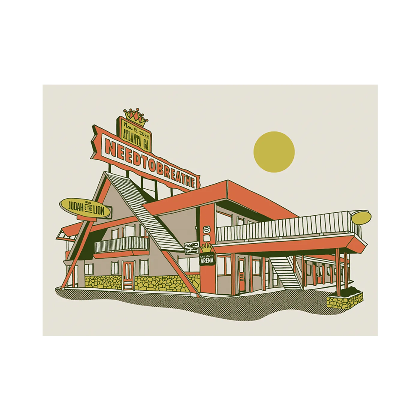 NEEDTOBREATHE CAVES WORLD TOUR POSTER - ATLANTA, GA
