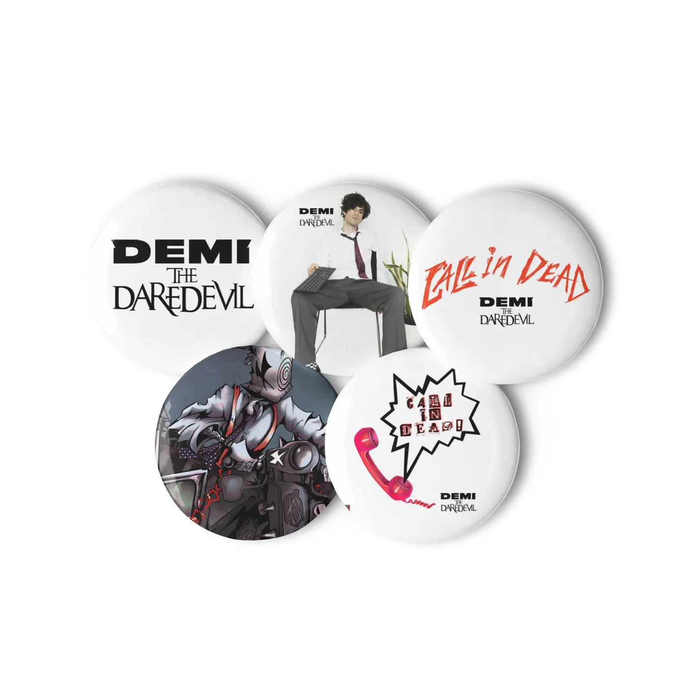 Demi the Daredevil Set of 5 Demi Buttons
