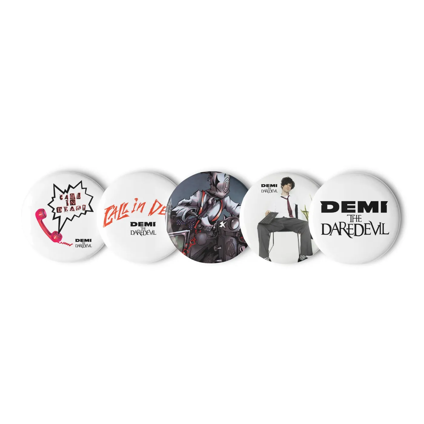 Demi the Daredevil Set of 5 Demi Buttons