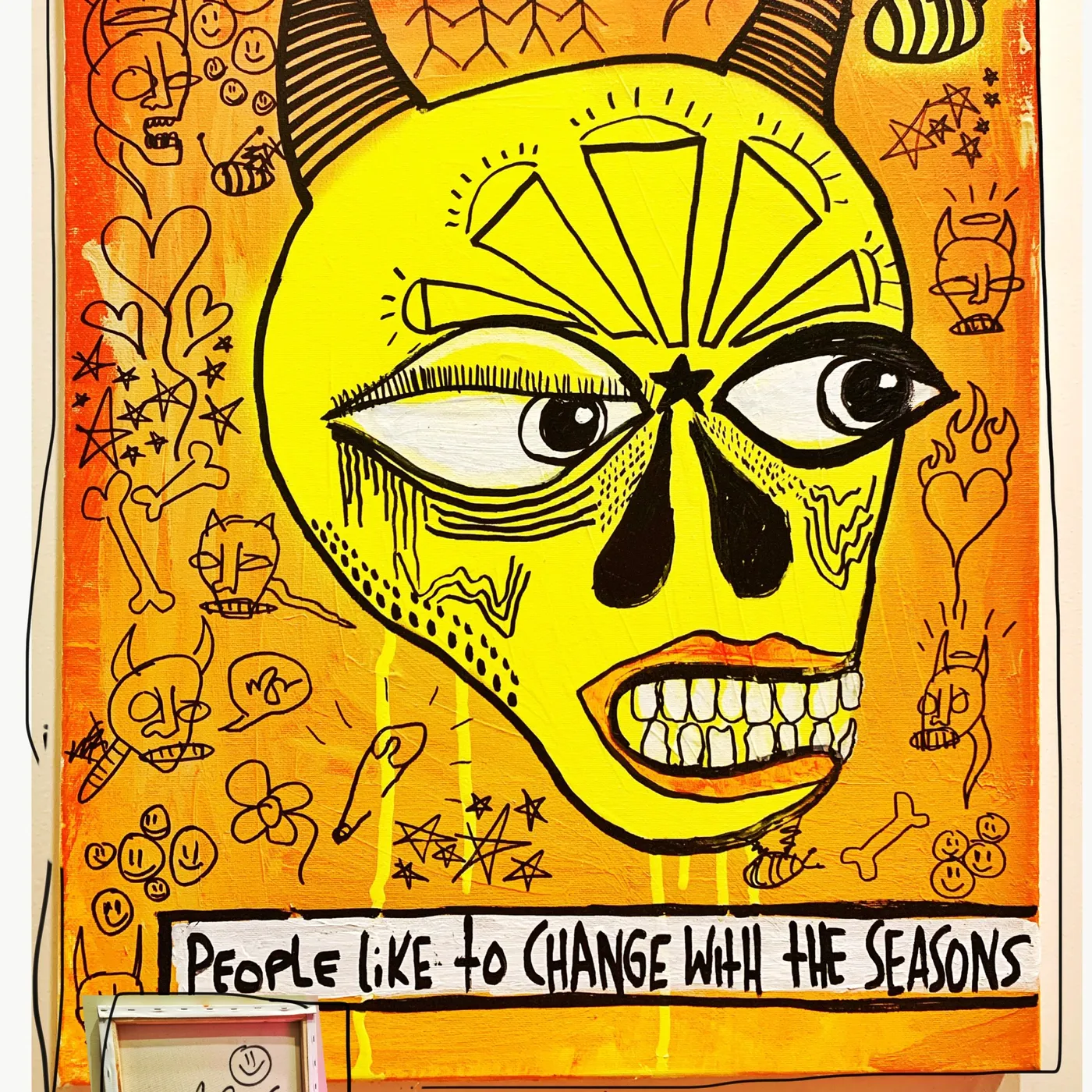 Change With The Seasons 16" x 20" Mod Sun Painted Canvas