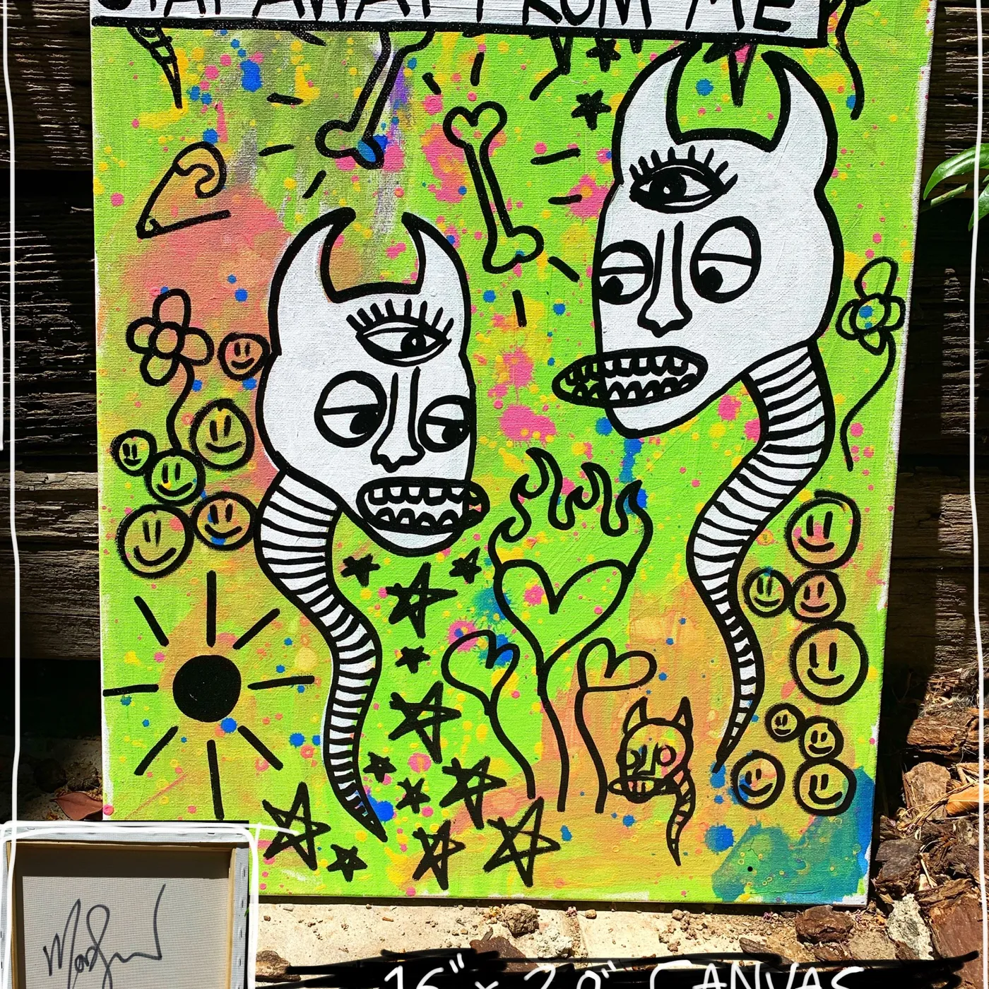 Stay Away From Me Devils 16" x 20" Mod Sun Painted Canvas