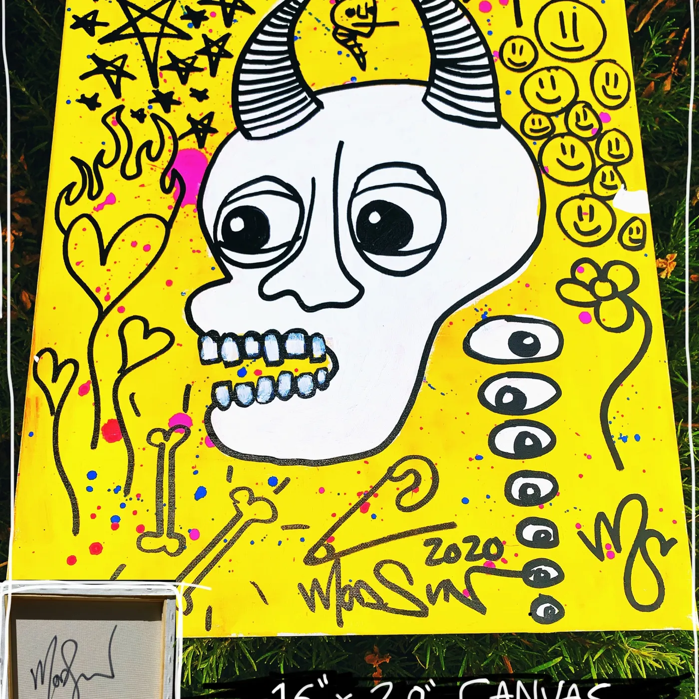Happy To Be Here v2 16" x 20" Mod Sun Painted Canvas