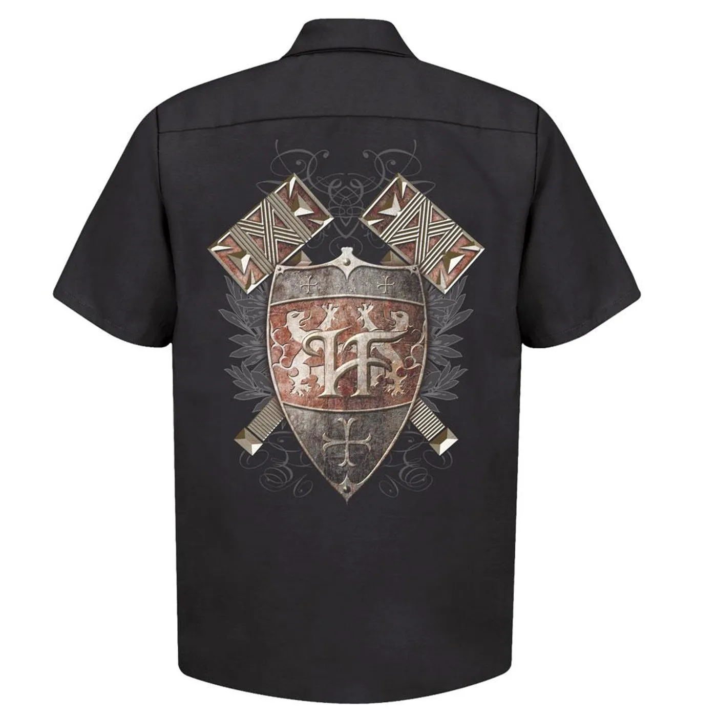 HammerFall Hammer Shield Black Work Shirt