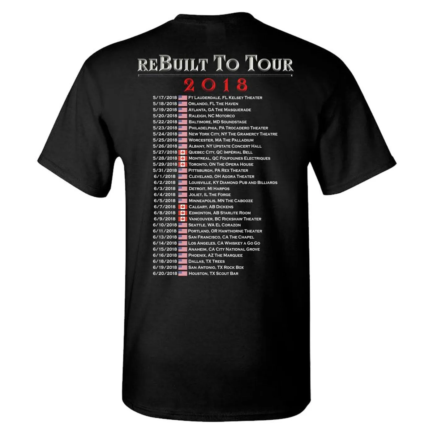 HammerFall Rebuilt To Tour USA Black T-Shirt