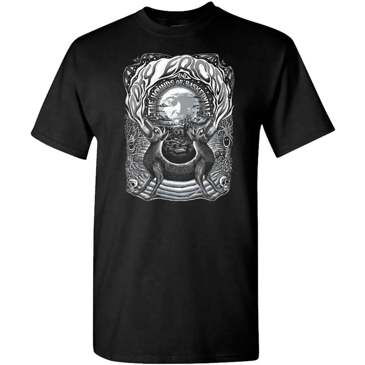 Roky Erickson 2 Headed Dog Black T-Shirt